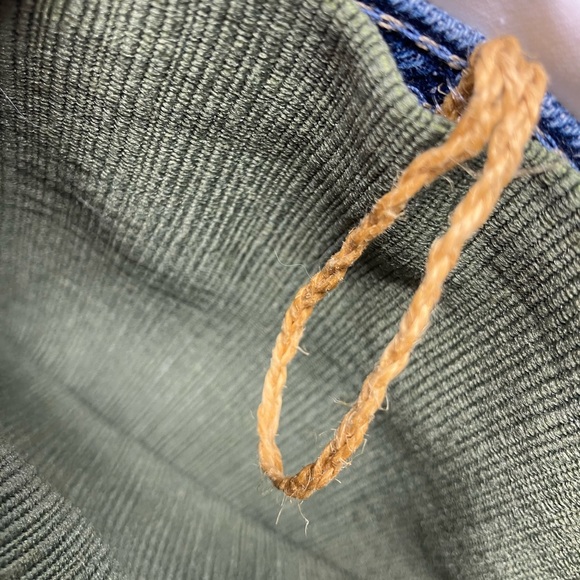 Handmade Upcycled Denim Crossbody Purse, Embroidered, Handstitched, Vintage - Picture 5 of 5